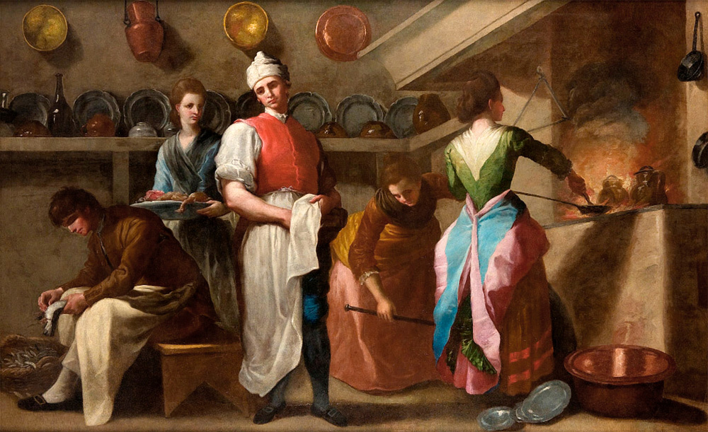 the kitchen